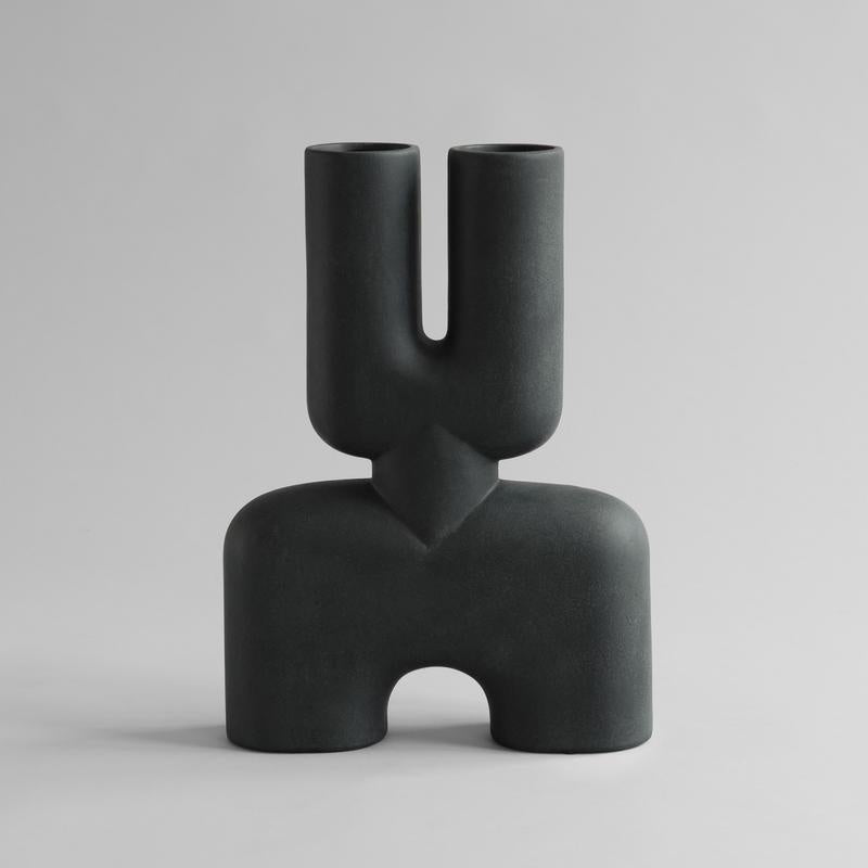 101 Cobra Double Vase - Medio Black