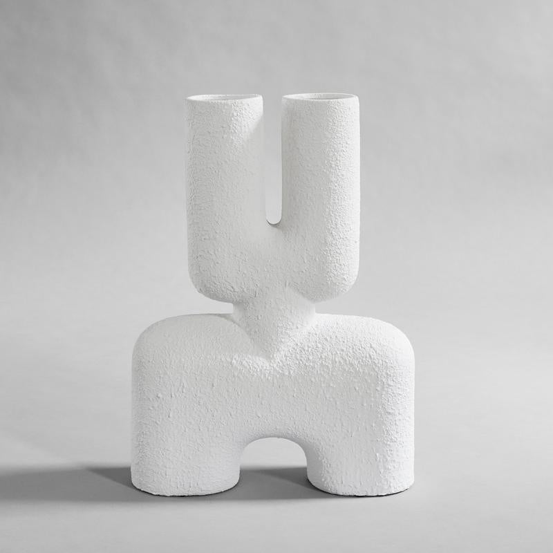 101 Cobra Double Vase - Medio Bubble White