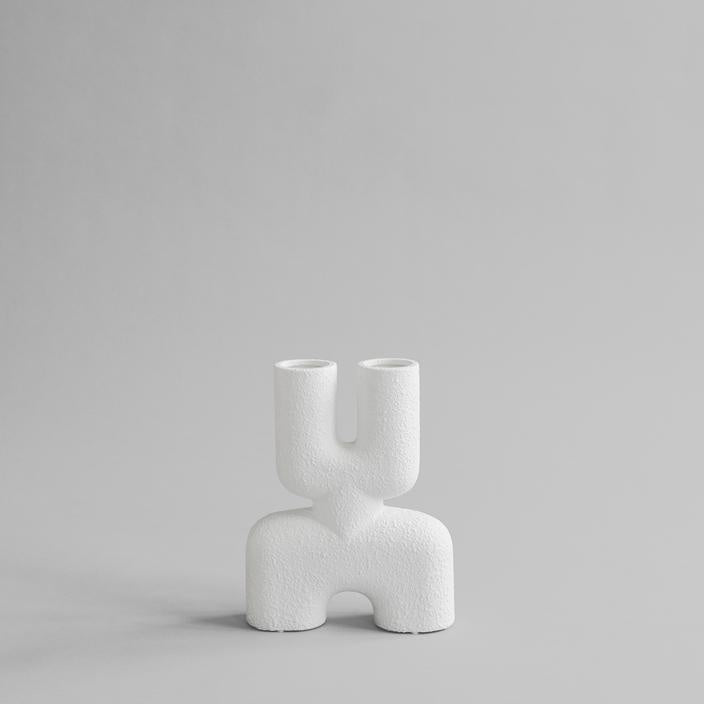 101 Cobra Double Vase - Mini Bubble White