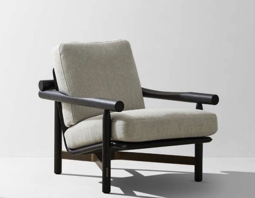 Stilt Arm Chair Fabric B Leather Platform