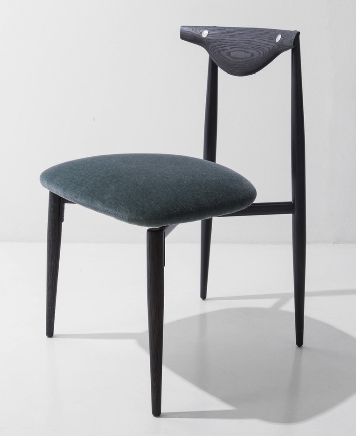 Vicuna Dining Chair Fabric A - Opal Mustard - Smoked Oak